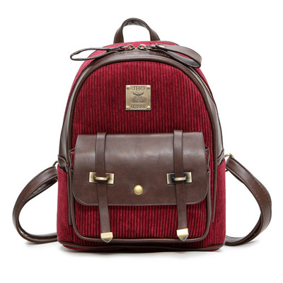 Κομψό γυναικείο σακίδιο πλάτης με αγκράφα και φερμουάρ