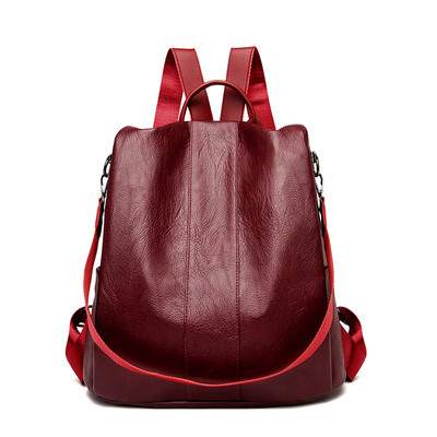 Naiste nahast vabaaja seljakott tavaline mudel