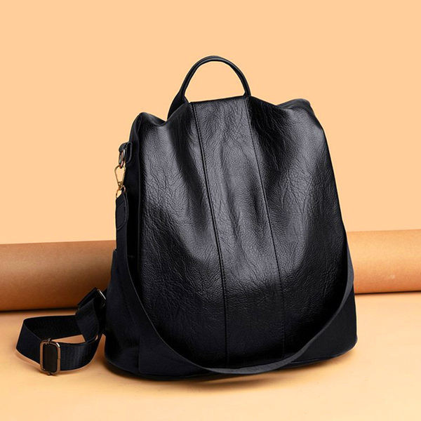 Naiste nahast vabaaja seljakott tavaline mudel