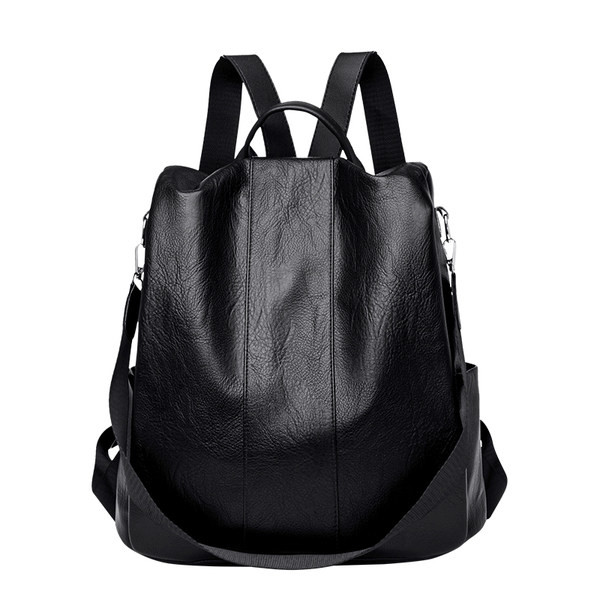 Naiste nahast vabaaja seljakott tavaline mudel