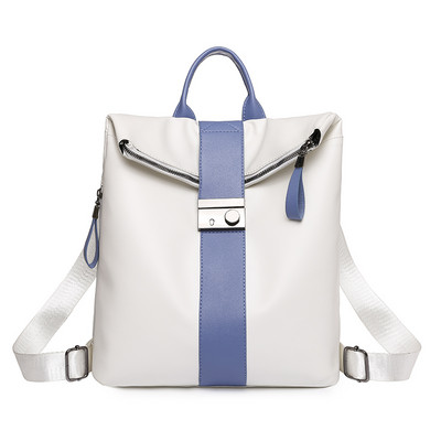 Μοντέρνο γυναικείο σακίδιο πλάτης με αγκράφα και φερμουάρ από οικολογικό δέρμα