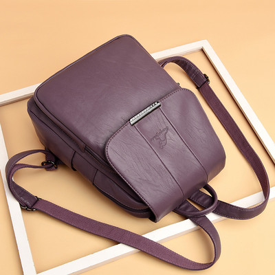 Γυναικείο έκο δερμάτινο σακίδιο πλάτης απλό μοντέλο με μεταλλικό στοιχείο