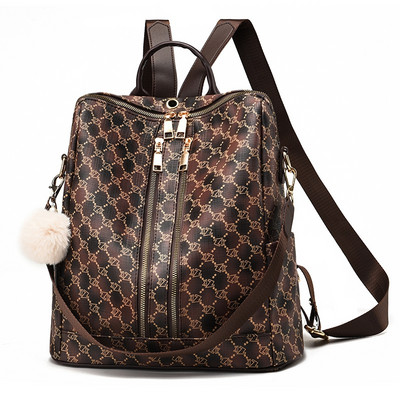 Γυναικείο σακίδιο πλάτης σε μπεζ και καφέ χρώμα