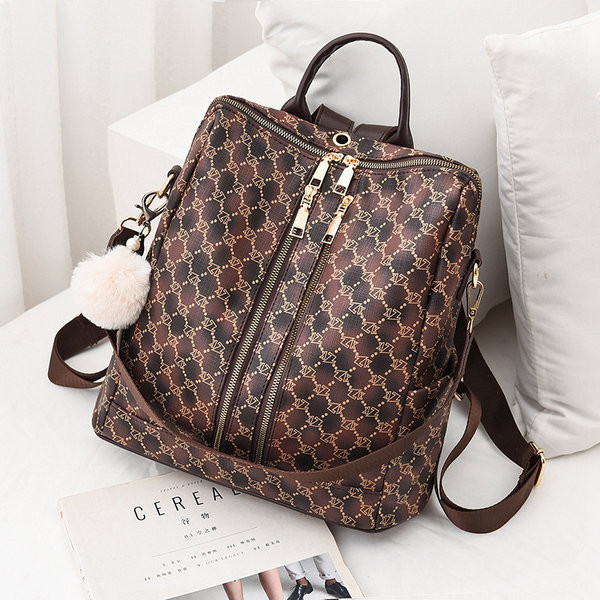 Γυναικείο σακίδιο πλάτης σε μπεζ και καφέ χρώμα