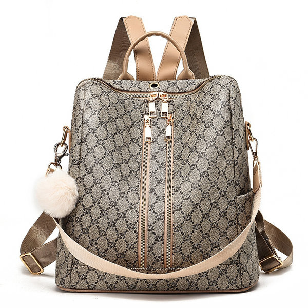 Γυναικείο σακίδιο πλάτης σε μπεζ και καφέ χρώμα