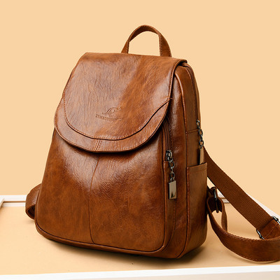 Moteriška odinė kelių spalvų kuprinė