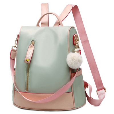 Γυναικείο υφασμάτινο σακίδιο πλάτης με φερμουάρ μπροστά απλό μοντέλο