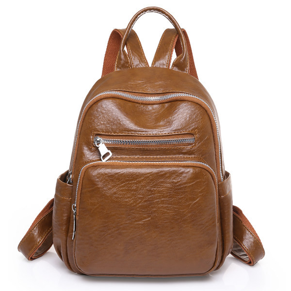 Modern női bőrtáska elöl cipzárral