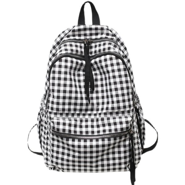 Naiste ruuduline seljakott esitaskuga