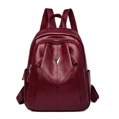 Μεγάλο καθημερινό σακίδιο πλάτης από έκο  δέρμα με μεταλλικό στοιχείο