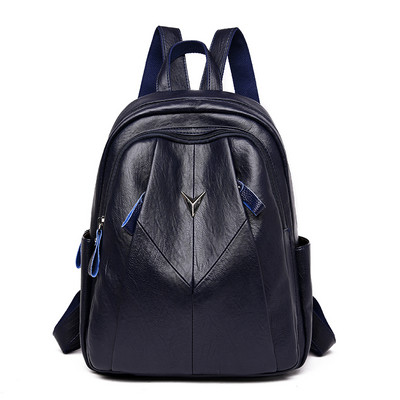 Μεγάλο καθημερινό σακίδιο πλάτης από έκο  δέρμα με μεταλλικό στοιχείο