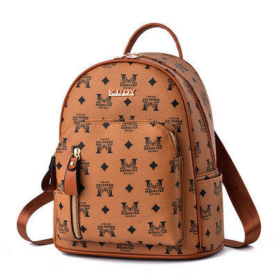 Kolmes värvitoonis esitaskuga ökonahast naiste seljakott