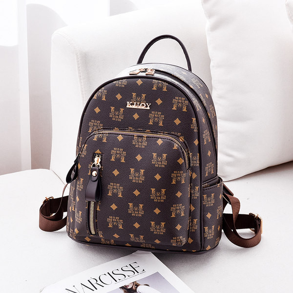 Kolmes värvitoonis esitaskuga ökonahast naiste seljakott