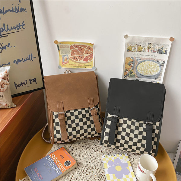 Öko-nahast ruudukujuline naistekott