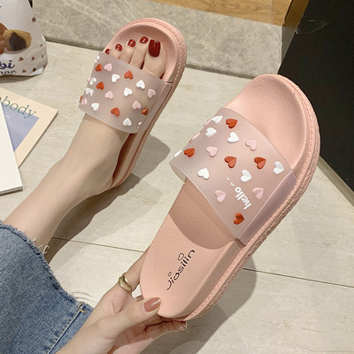 Дамски чехли в три цвята и гумена подметка