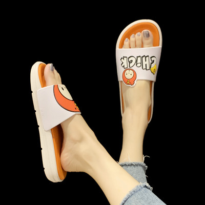 Ежедневни чехли с апликация и  равна подметка