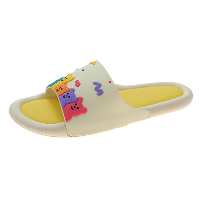 Дамски ежедневни чехли с цветна апликация - три цвята