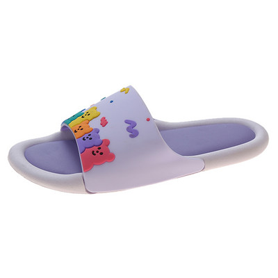 Дамски ежедневни чехли с цветна апликация - три цвята