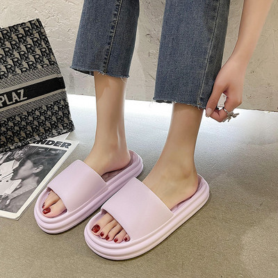 Дамски гумени чехли с равна подметка нов модел