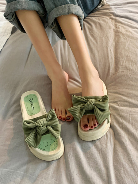 Papuci casual dama cu panglica in dungi