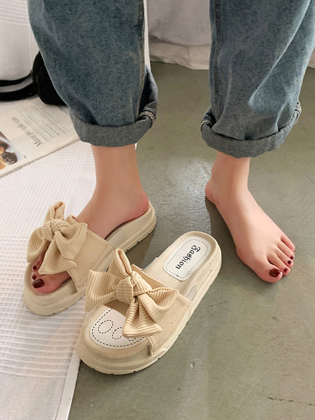 Papuci casual dama cu panglica in dungi