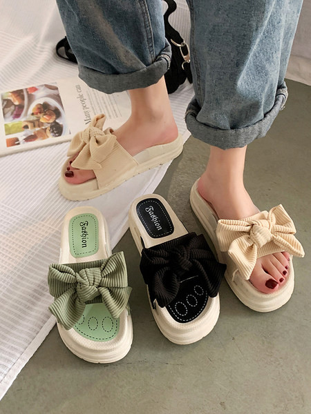 Papuci casual dama cu panglica in dungi