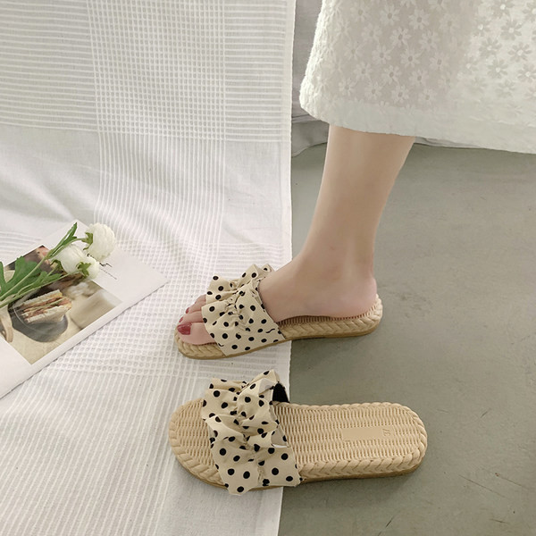 Papuci casual dama cu bucle - talpa plata