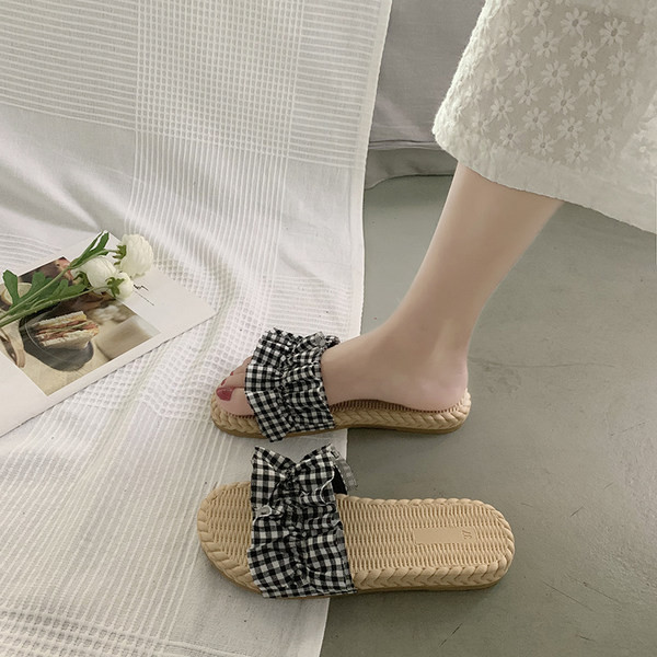 Papuci casual dama cu bucle - talpa plata