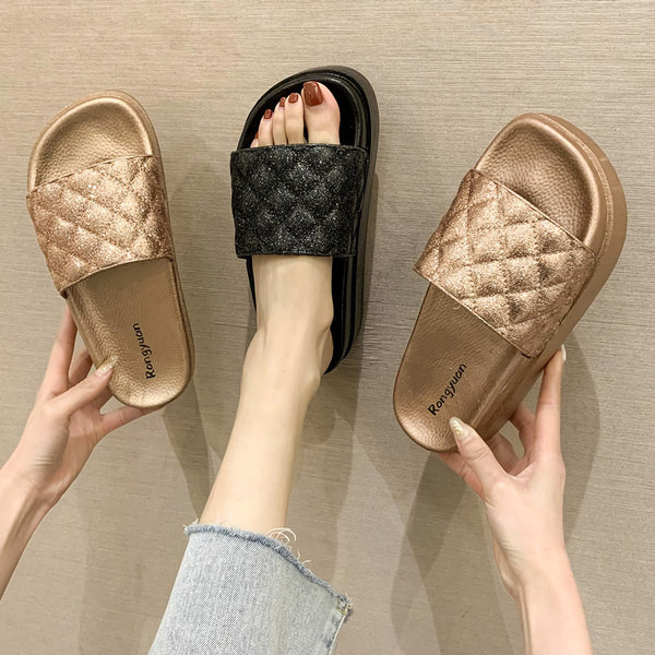 Papuci casual dama cu talpa plate - in doua culori