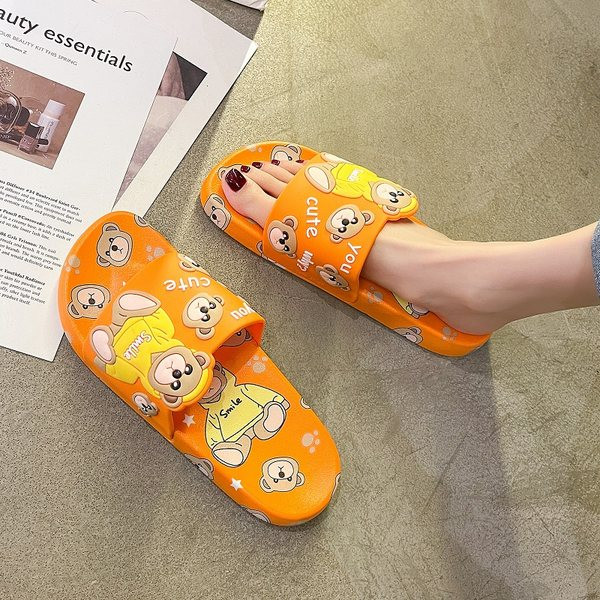 Papuci casual dama cu aplicatie colorata