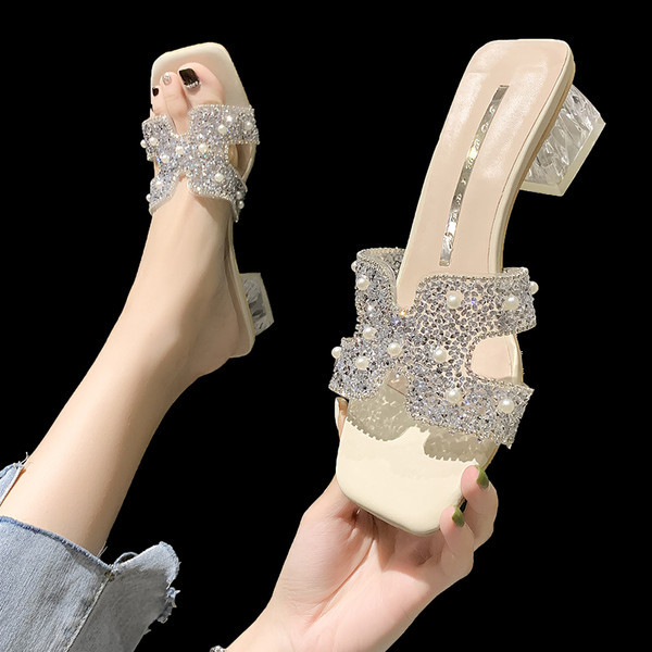 Papuci de dama moderni cu pietre decorative in doua modele