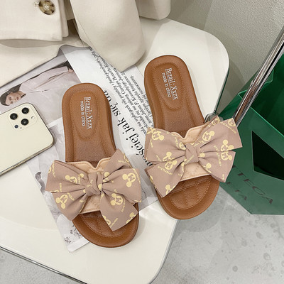 Модерни дамски чехли с панделка -няколко цвята