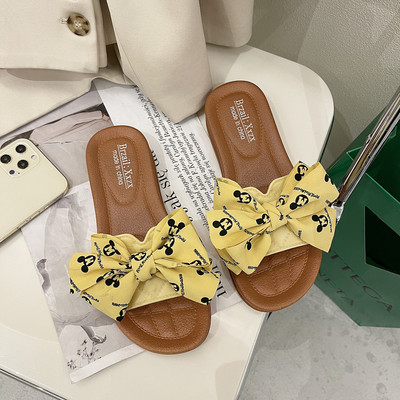 Модерни дамски чехли с панделка -няколко цвята