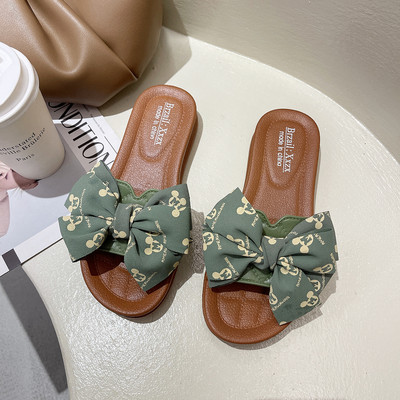 Модерни дамски чехли с панделка -няколко цвята