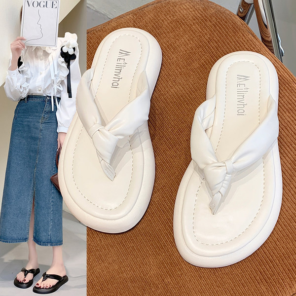 Дамски джапанки с равна подметка в три цвята