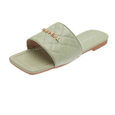 Нов модел дамски чехли с метална катарама - четири цвята