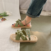 Дамски чехли с кръстосани каишки в три цвята