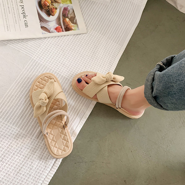 Дамски чехли с кръстосани каишки в три цвята