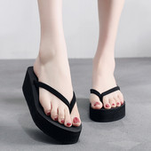 Дамски чехли между пръста с висока платформа два модела