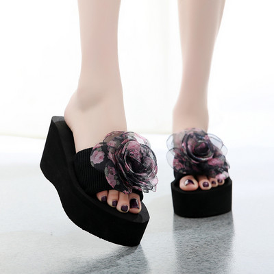 Актуални дамски чехли с платформа 7см