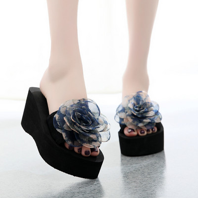 Актуални дамски чехли с платформа 7см