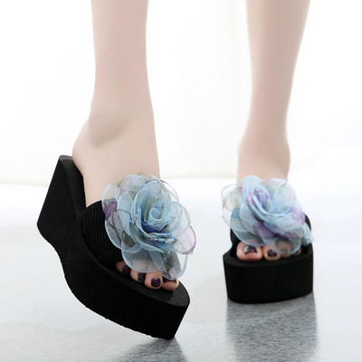 Актуални дамски чехли с платформа 7см