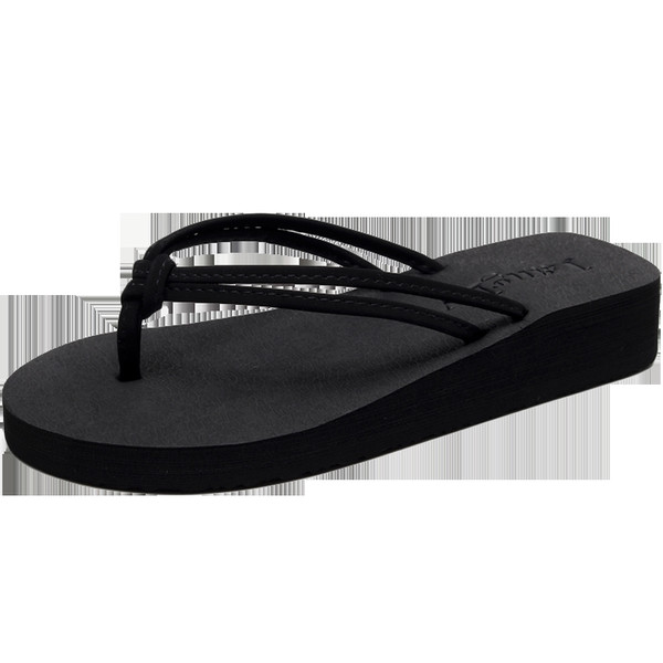 Дамски ежедневни чехли с равна подметка - черен и кафяв цвят 