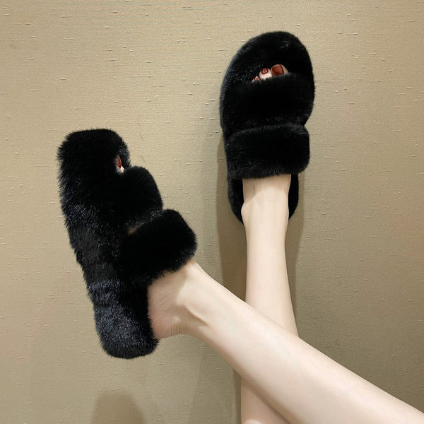 Дамски пухени чехли с равна подметка - няколко цвята