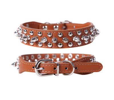 Кожен нашийник и повод с капси