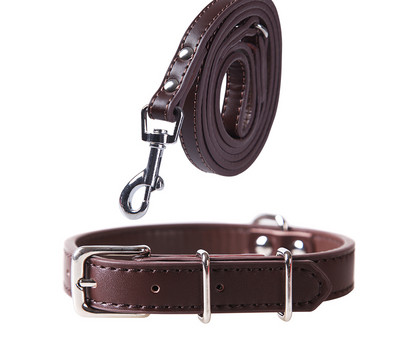 Кожен нашийник за кучета с каишка или без