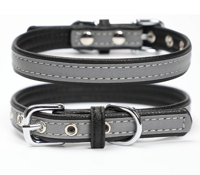 Нашийник или повод от еко кожа с метално закопчаване за кучета