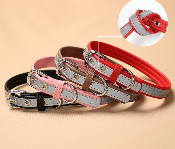 Нашийник или повод от еко кожа с метално закопчаване за кучета