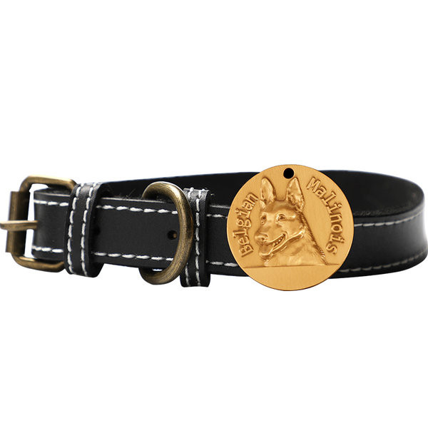 Нашийник от изкуствена кожа с висулка