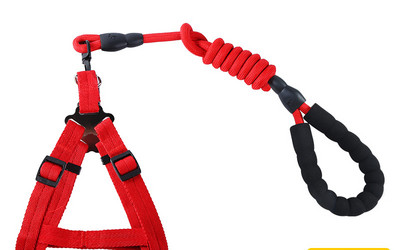 Текстилен нагръдник и повод за куче с пластмасова закопчалка